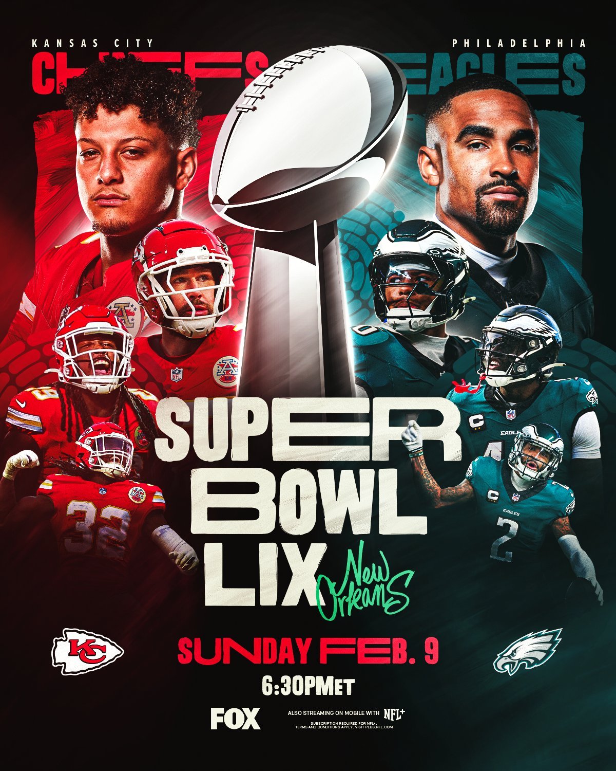 Kansas City Chiefs e Philadelphia Eagles estarão no Super Bowl LIX
